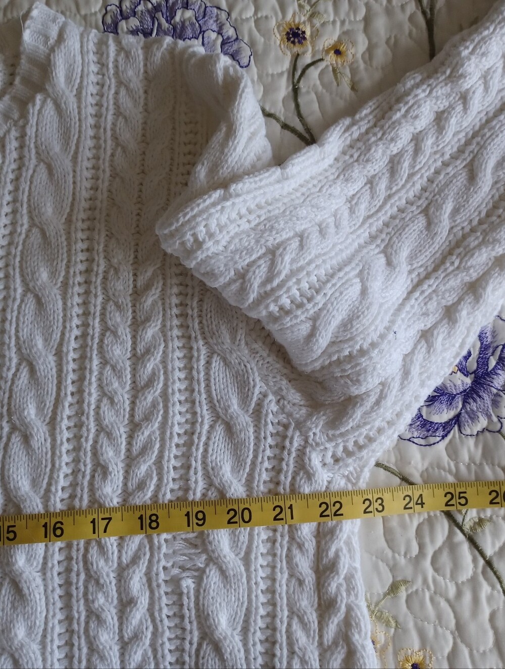 Talbots Vintage Classic Cable Knit Crewneck Cardigan, Size XL - Picture 10 of 14